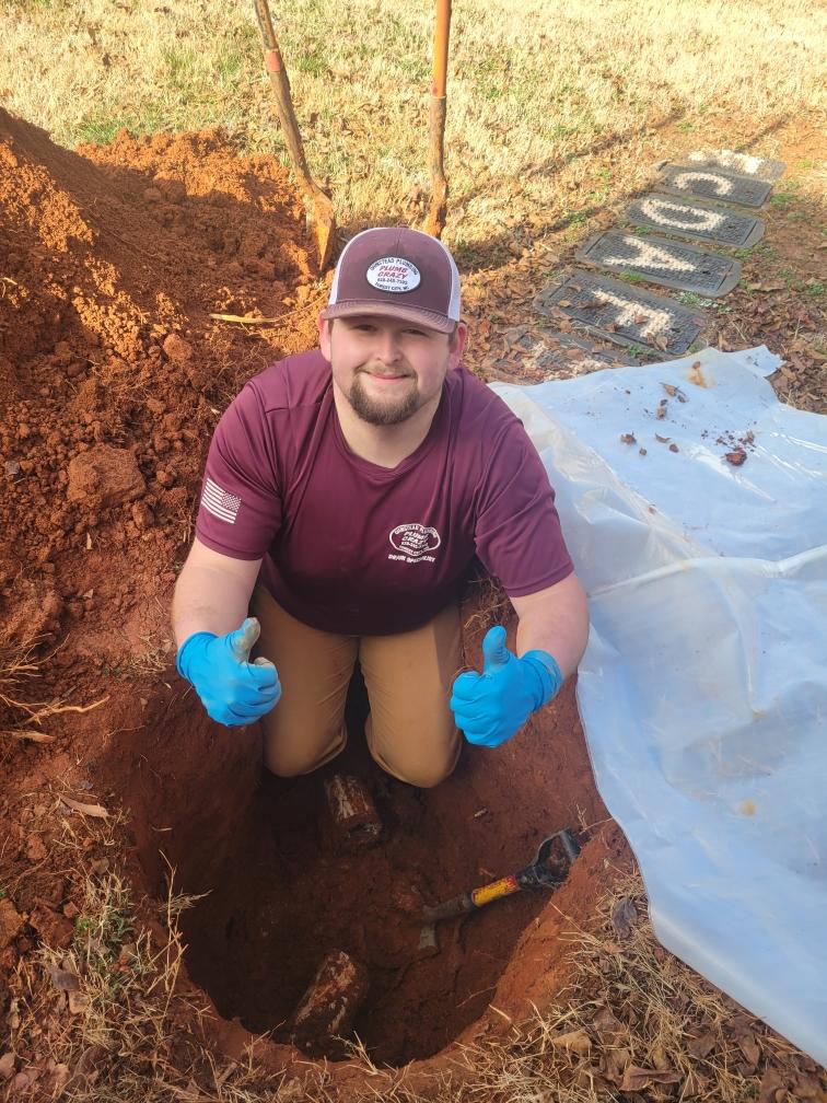 I'm a plumber in NC repairing a sewer line.