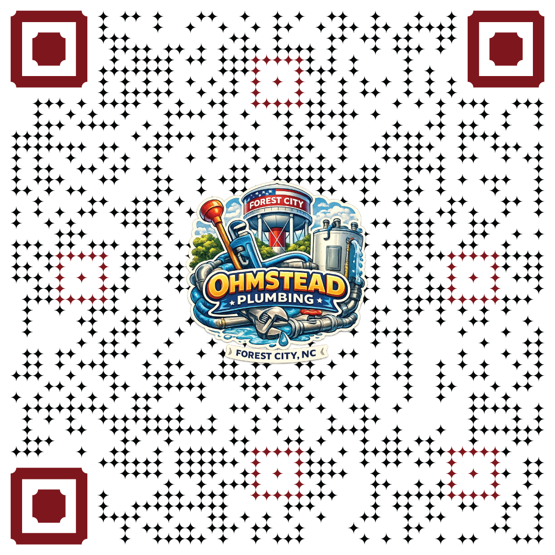 Forest-City Local, Rutherford County, North Carolina, plumber, QR code, Ohmstead Plumbing.
